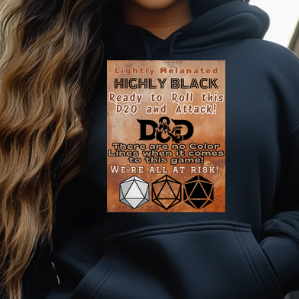 Black Pride D&D Hoodie Sweatshirt, Black D&D Player Hoodie, Black DM Gift, Black African American pride gift